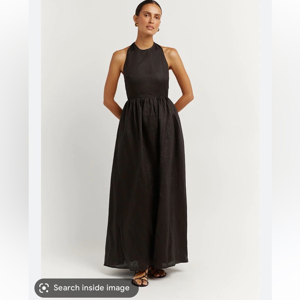 NWT Cooper Black Linen Midi Dress